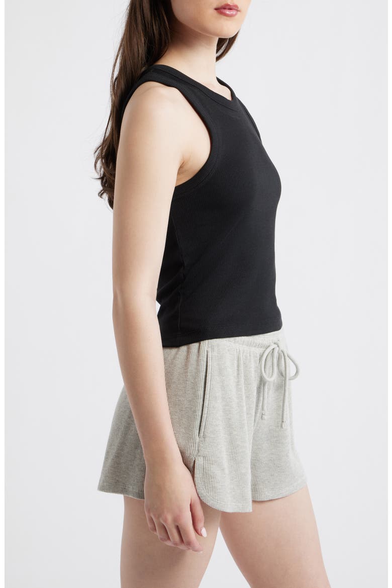 Classic Stretch Cotton Rib Tank, Alternate, color, BLACK