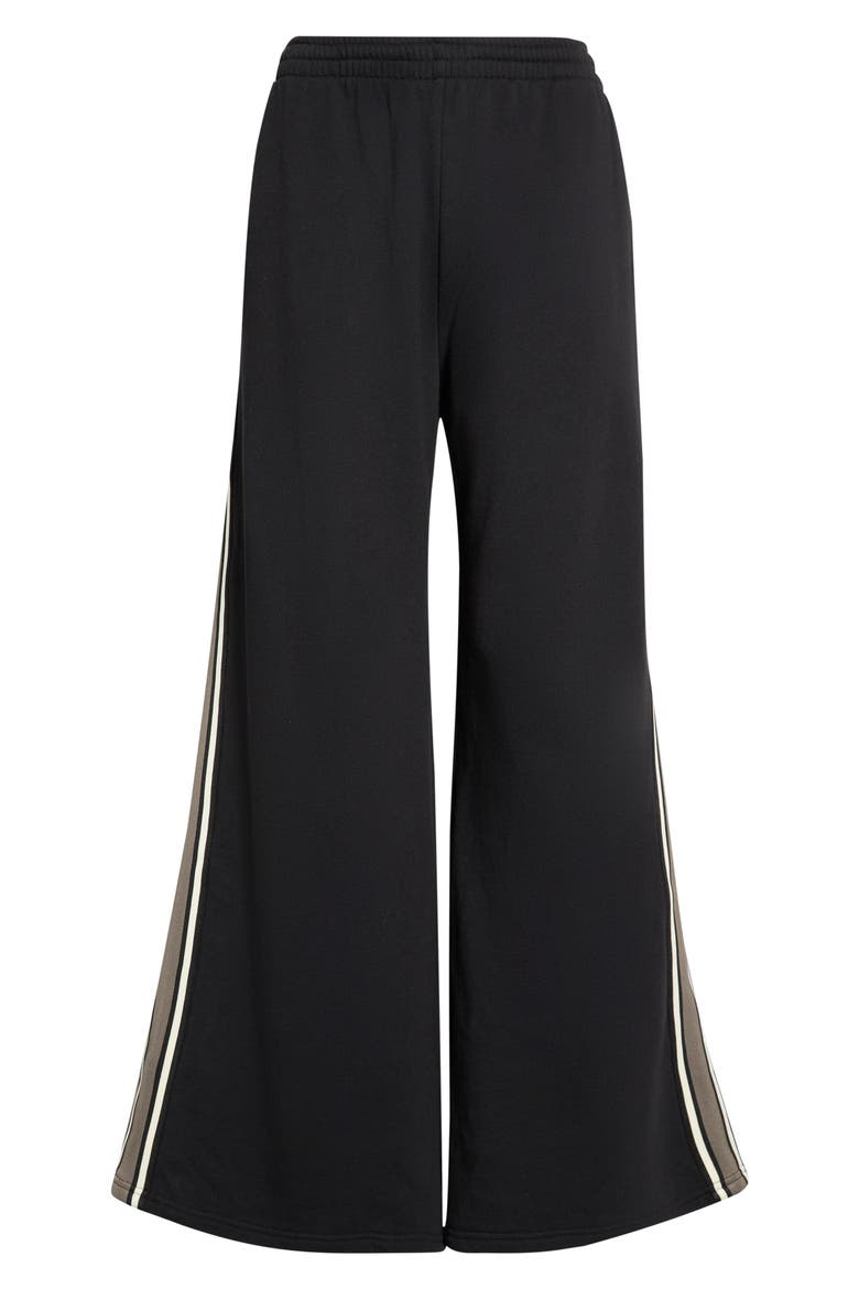 Dallas Wide Leg French Terry Pants, Alternate, color, BLACK/ LENTIL