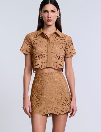 Eyelet Mini Skirt