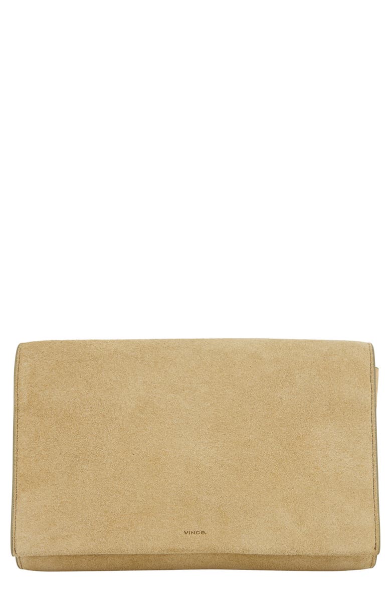 Vince Leather Crossbody Wallet, Main, color, Sandtrail