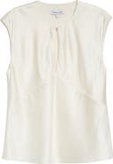 Veronica Beard Sparrow Cutout Silk Blend Sleeveless Top