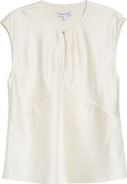 Veronica Beard Sparrow Cutout Silk Blend Sleeveless Top