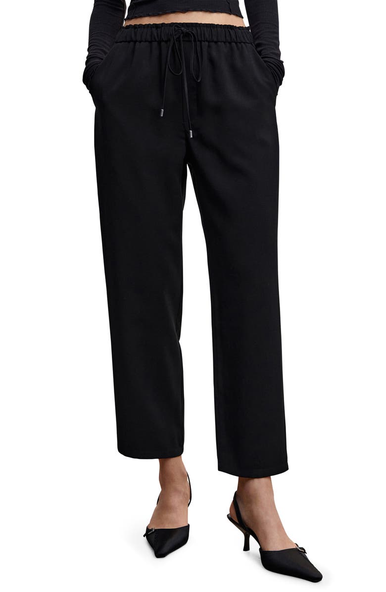 MANGO Flowy Drawstring Ankle Pants, Main, color, 