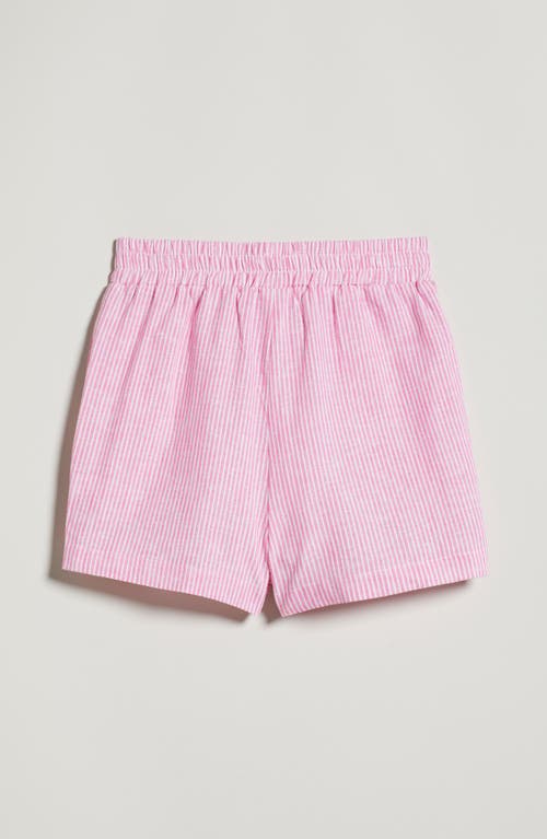 Nordstrom Kids' Linen & Cotton Shorts In Pink Boss Nova Stripe