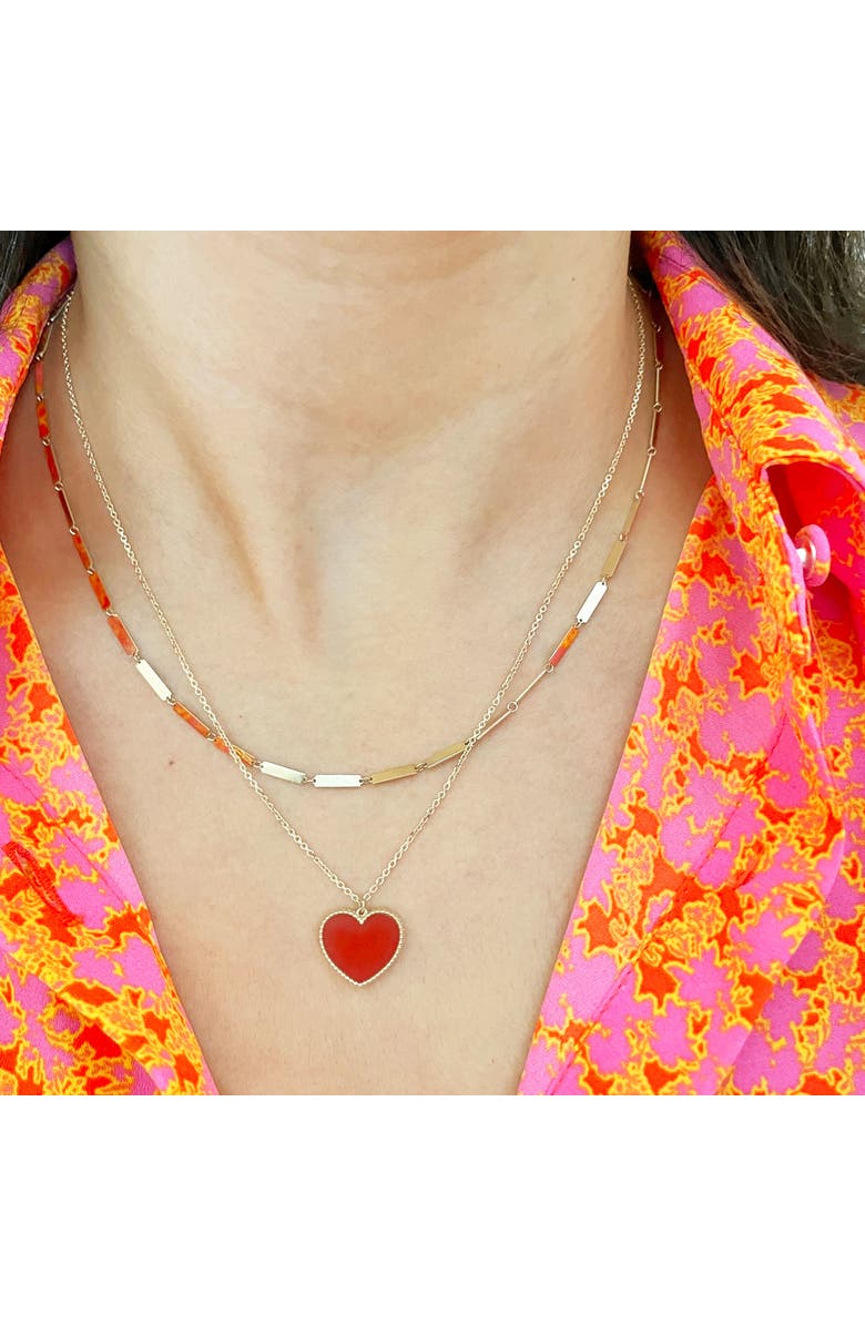 The Lovery Fine Jewelry Carnelian Sweetheart Necklace, Alternate, color, Carnelian