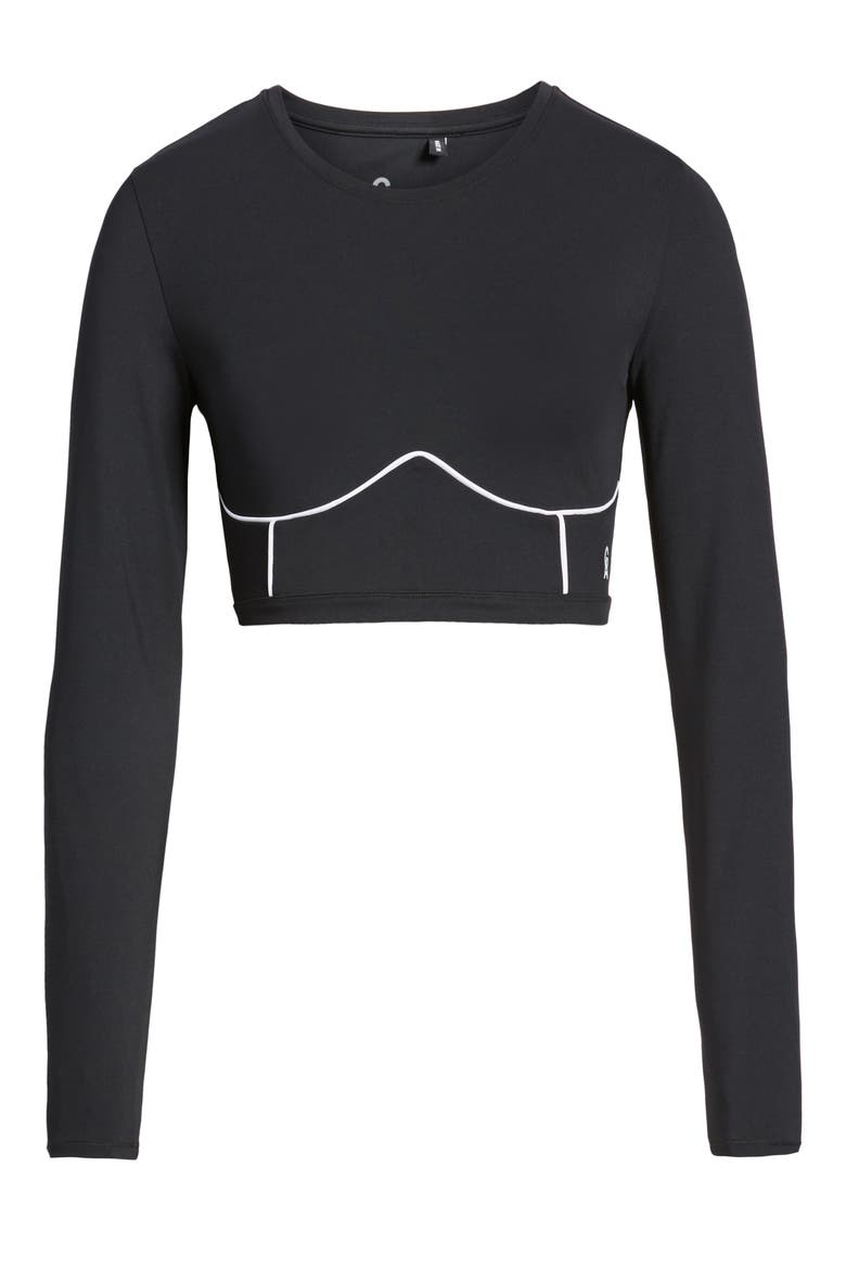 Piped Crop Top, Alternate, color, BLACK001
