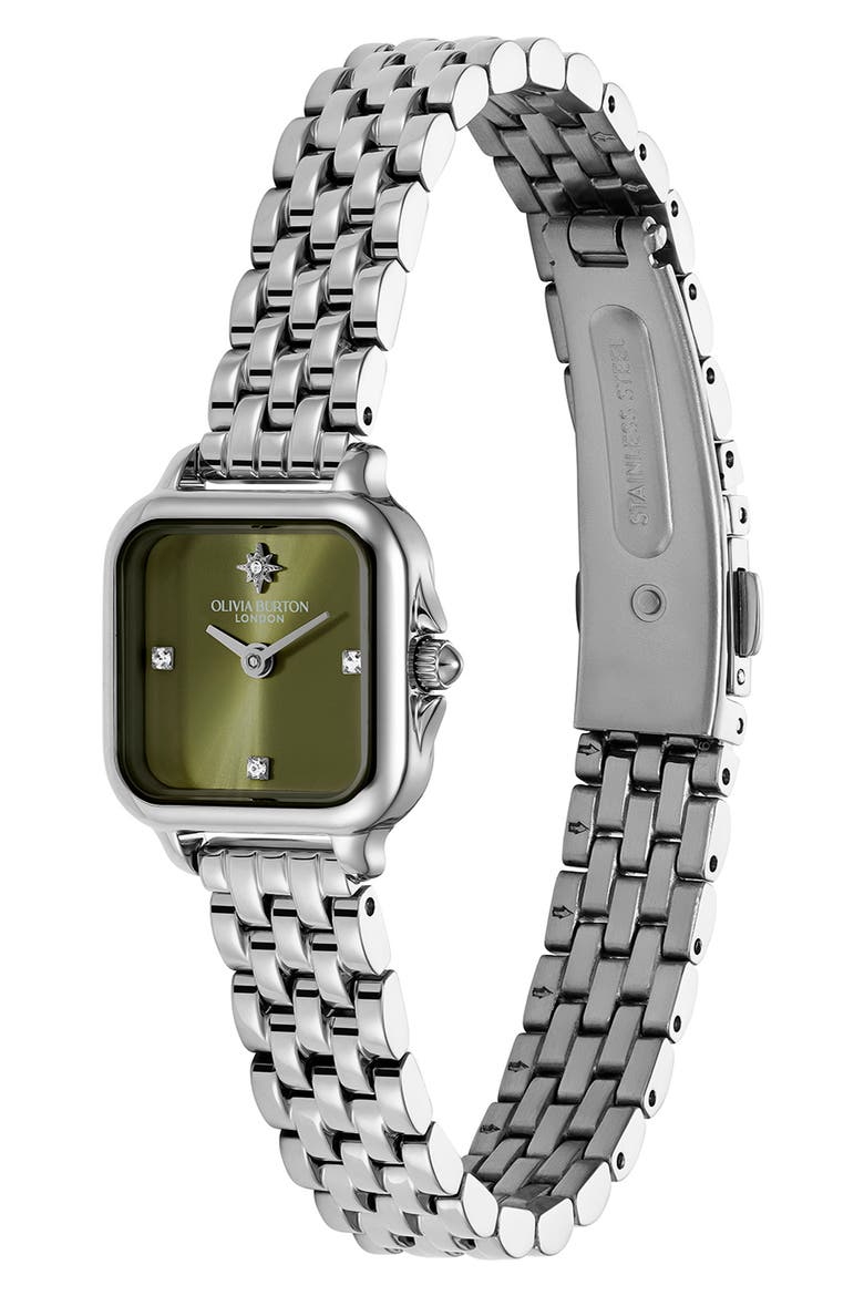 Mini Grosvenor Bracelet Watch, 20mm, Alternate, color, GREEN