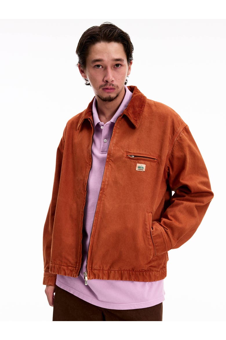 Cord Collared Zip-Up Jacket, Alternate, color, Persimmon