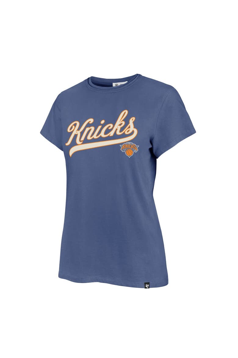 Women's '47  Blue New York Knicks Tail Sweep Frankie T-Shirt, Alternate, color, Blue