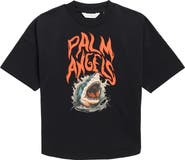 Palm Angels Kids' Flames Shark Graphic Oversized T-Shirt
