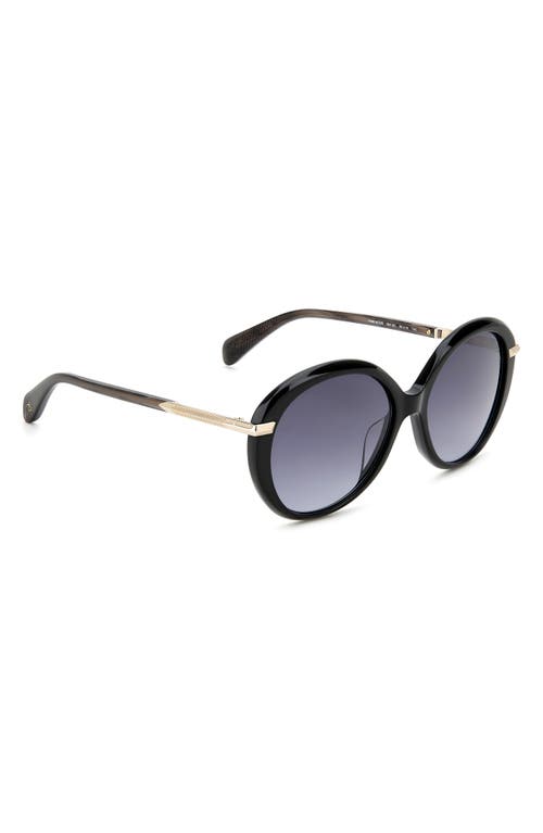 Rag & Bone 56mm Gradient Round Sunglasses In Black/grey Shaded