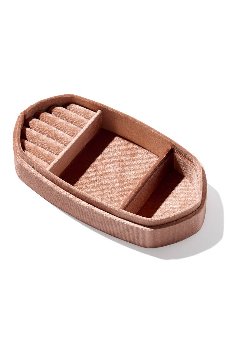Danielle Velvet Medium Jewelry Case, Alternate, color, TERRACOTTA