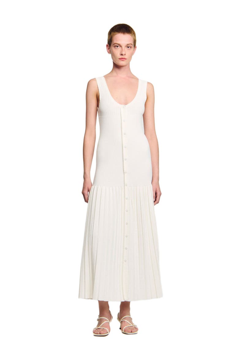 knit v neck dress Mushroom / 10 No Bleach Tumble Dry Low V-neck knit maxi dress (Women)