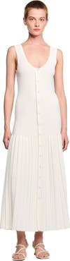 SANDRO V-neck knit maxi dress