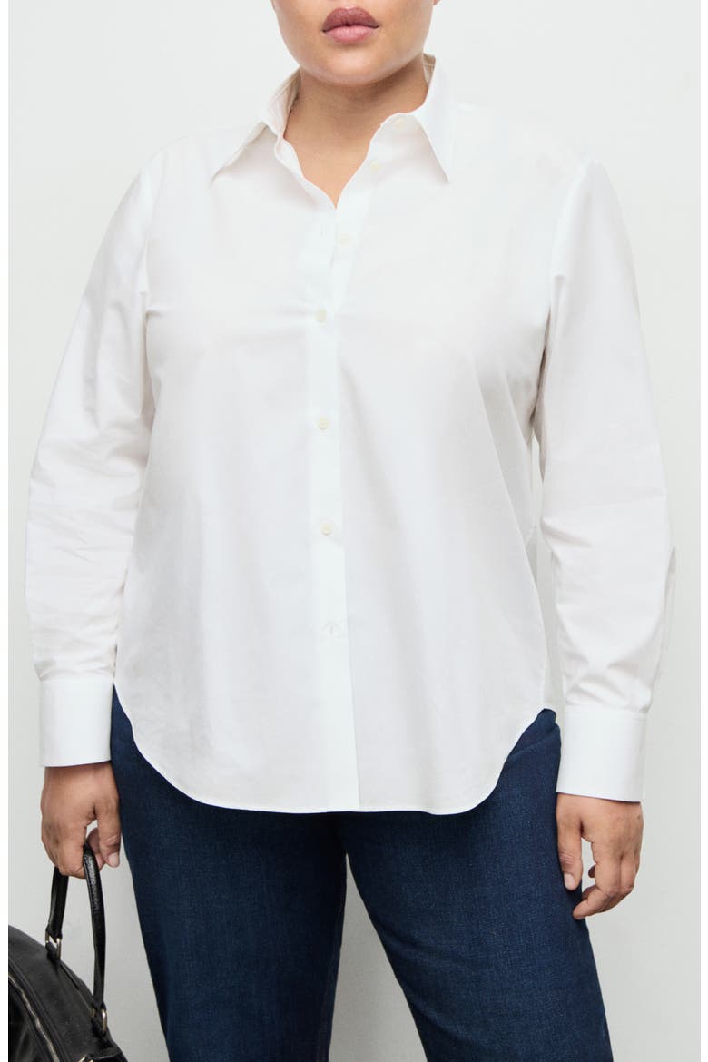 Cotton and Lyocell Blend Shirt, Alternate, color, OFF WHITE