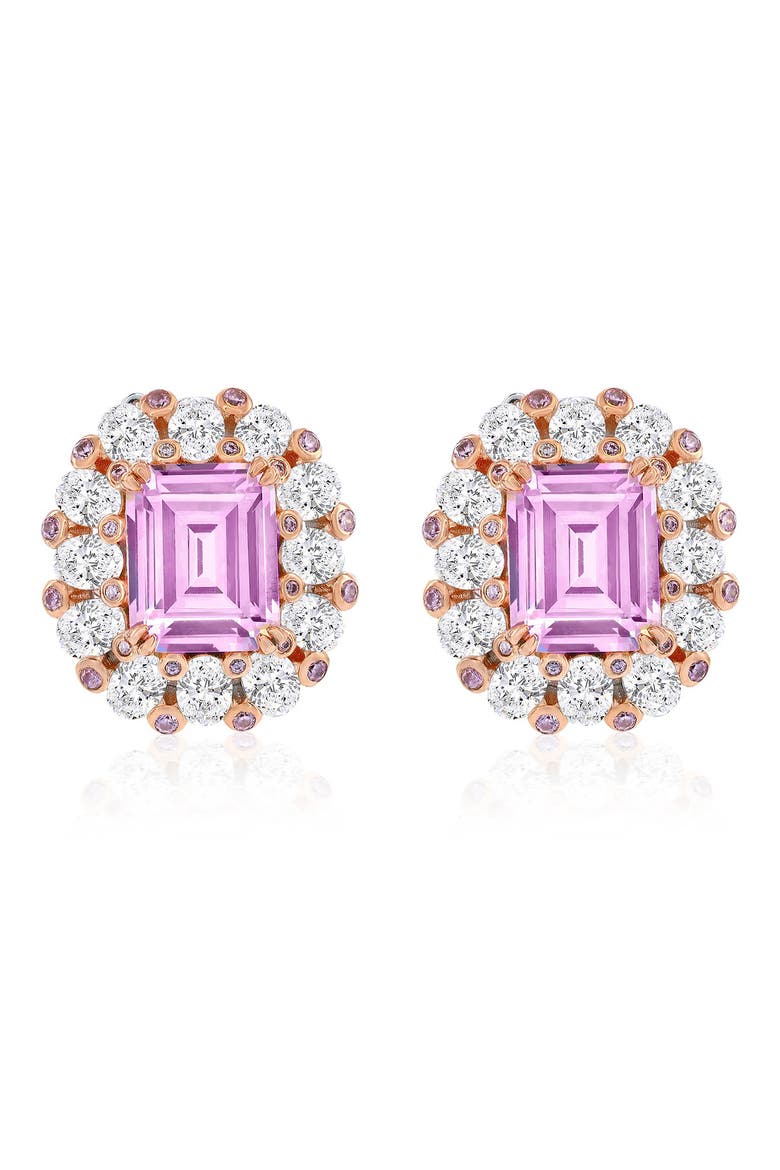 Gala Two-Tone Stud Earrings, Main, color, PINK