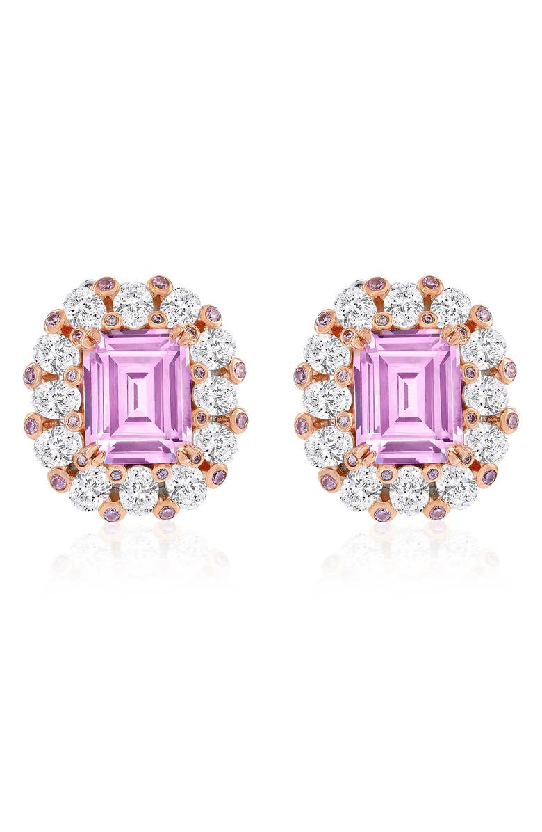 SUZY LEVIAN Gala Two-Tone Stud Earrings, Main, color, Pink