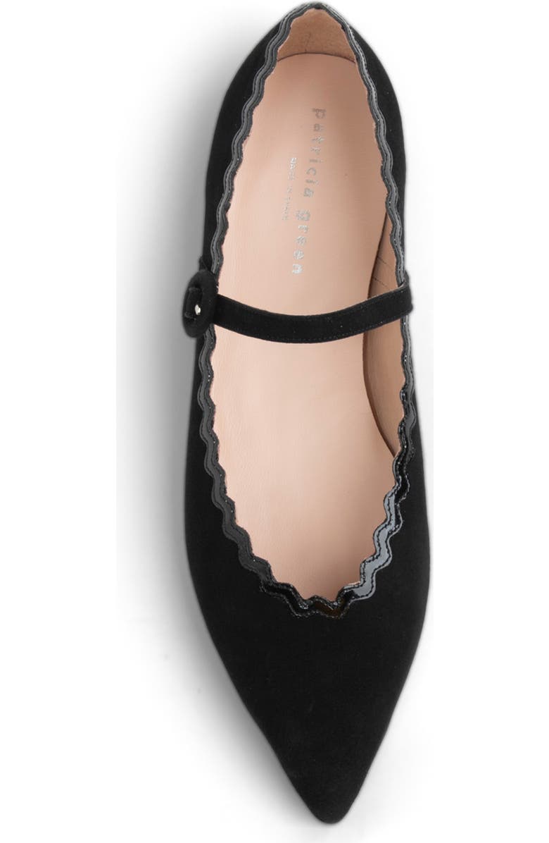 patricia green Sutton Scallop Pointed Toe Mary Jane Flat, Alternate, color, Black