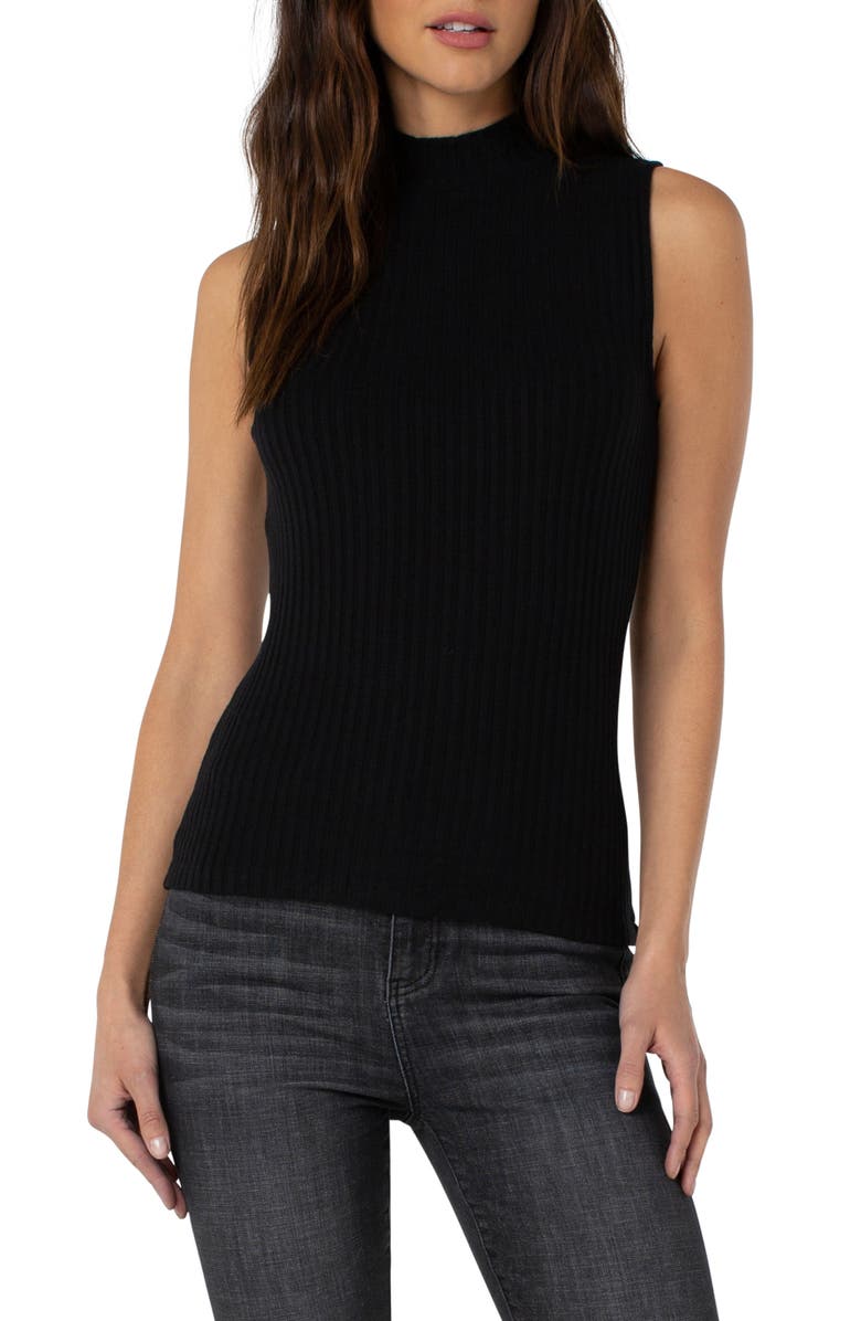 Liverpool Los Angeles Sleeveless Mock Neck Knit Top, Main, color, 