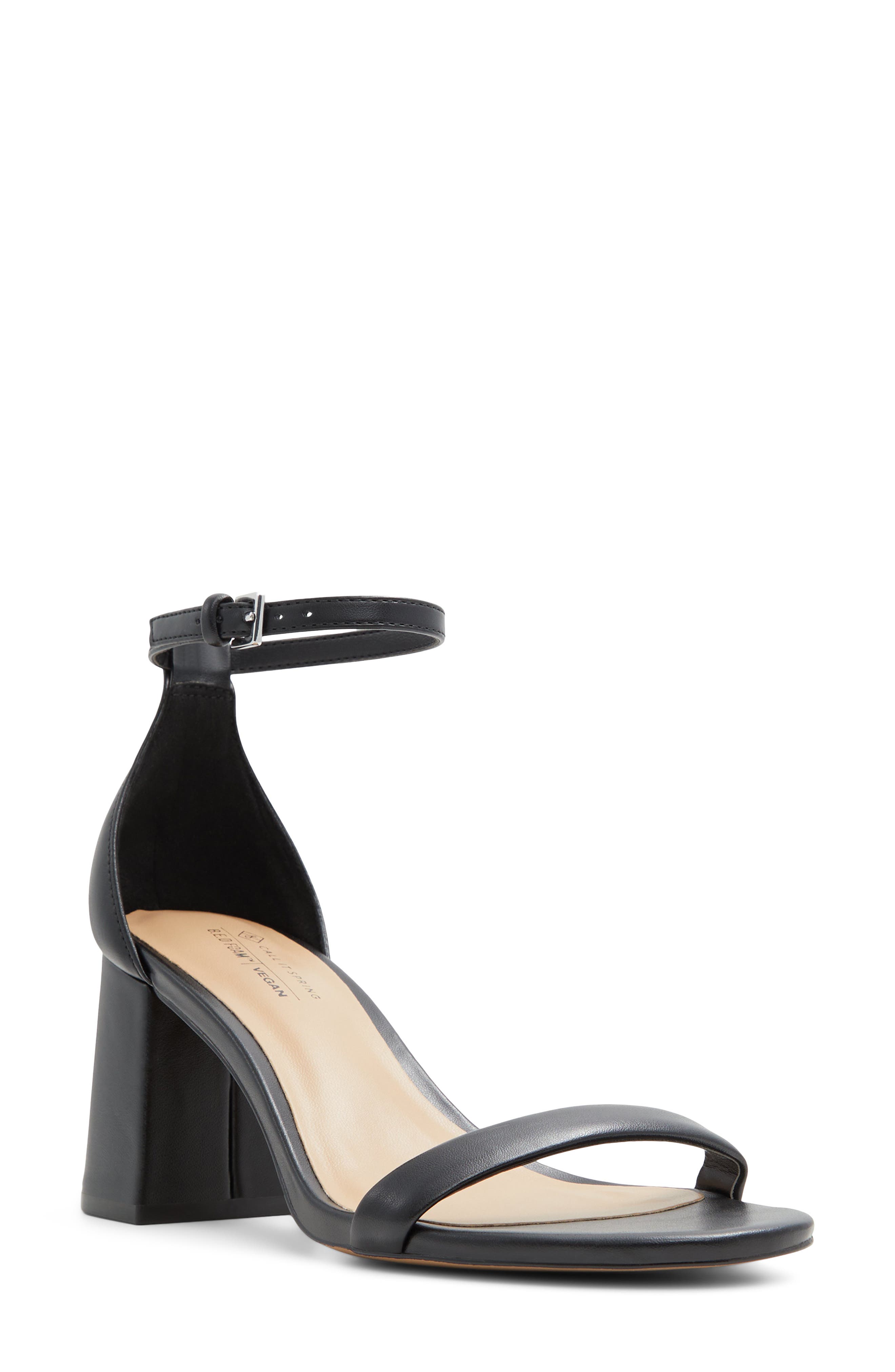 Elianaa Faux Leather Sandal, Main, color, BLACK