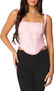 EDIKTED Coquette Mesh Corset Top