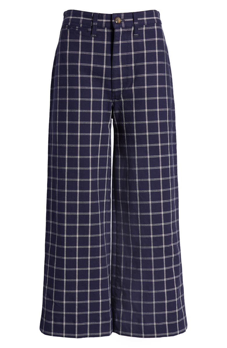 Madewell Emmett Windowpane Plaid Crop Wide Leg Pants, Alternate, color,