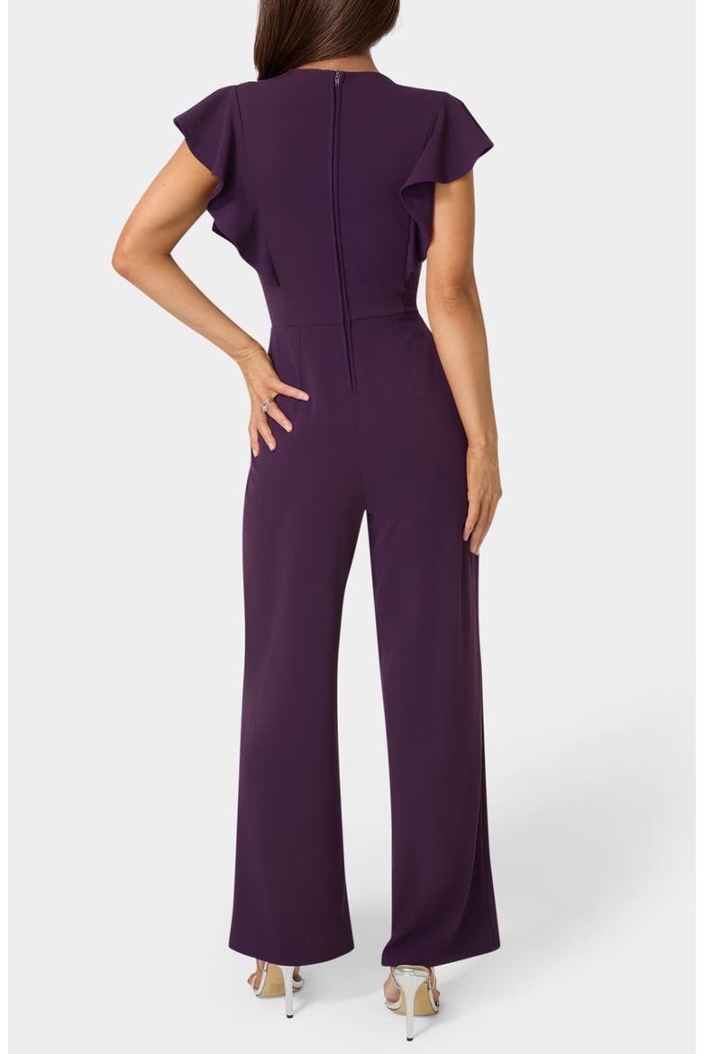 Ruffle Scuba Jumpsuit, Alternate, color, EGGPLANT