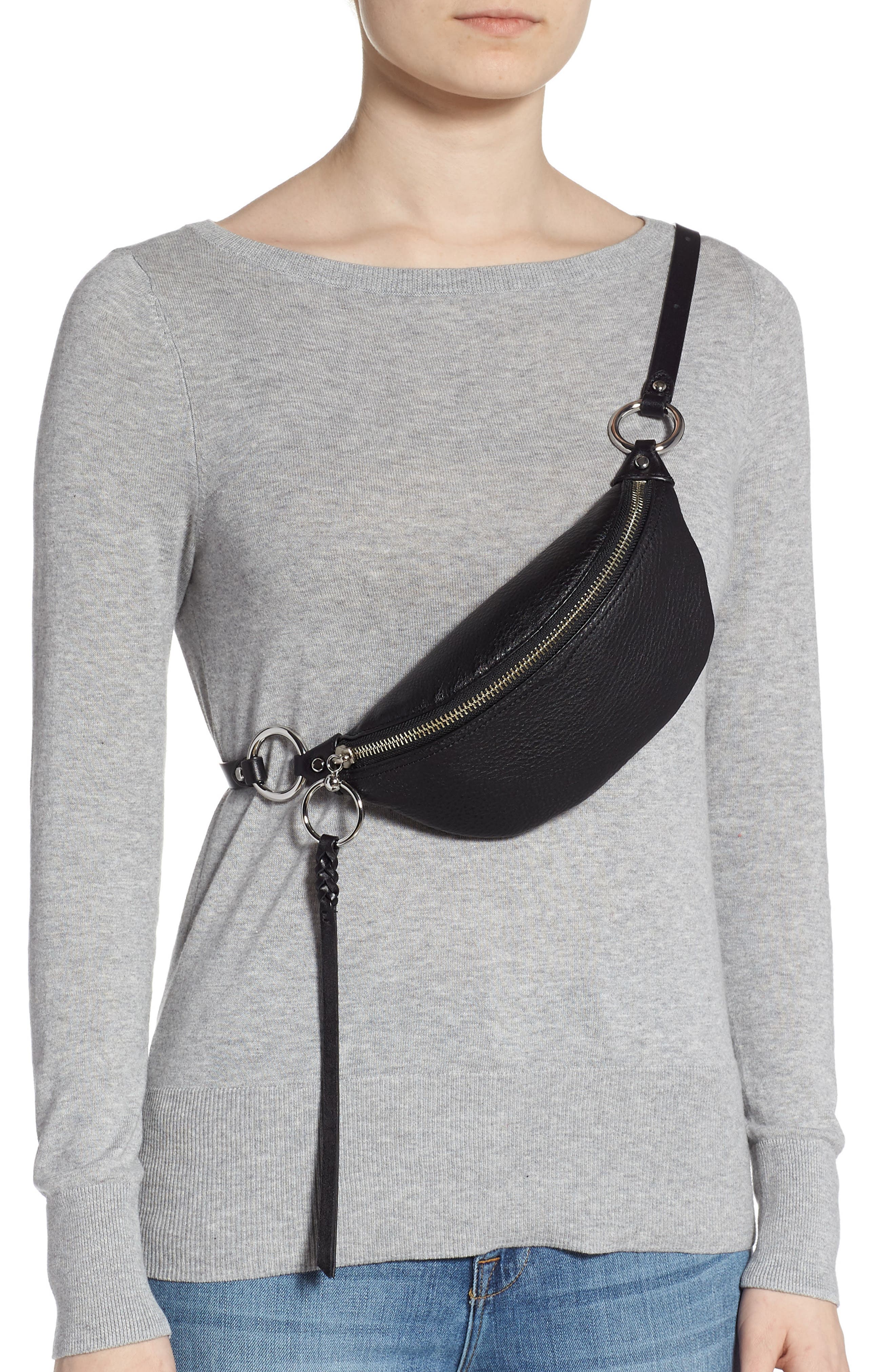 Bree Mini Belt Bag, Alternate, color, BLACK