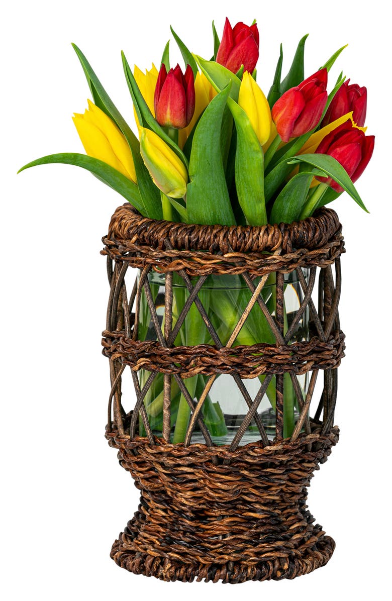 Juliska Devon Willow Medium Hurricane Vase, Alternate, color, Brown