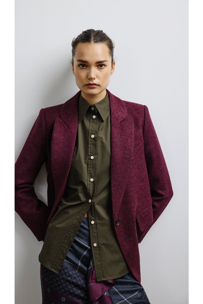 Oversized Long Lapel Blazer, Alternate, color, Bordeaux