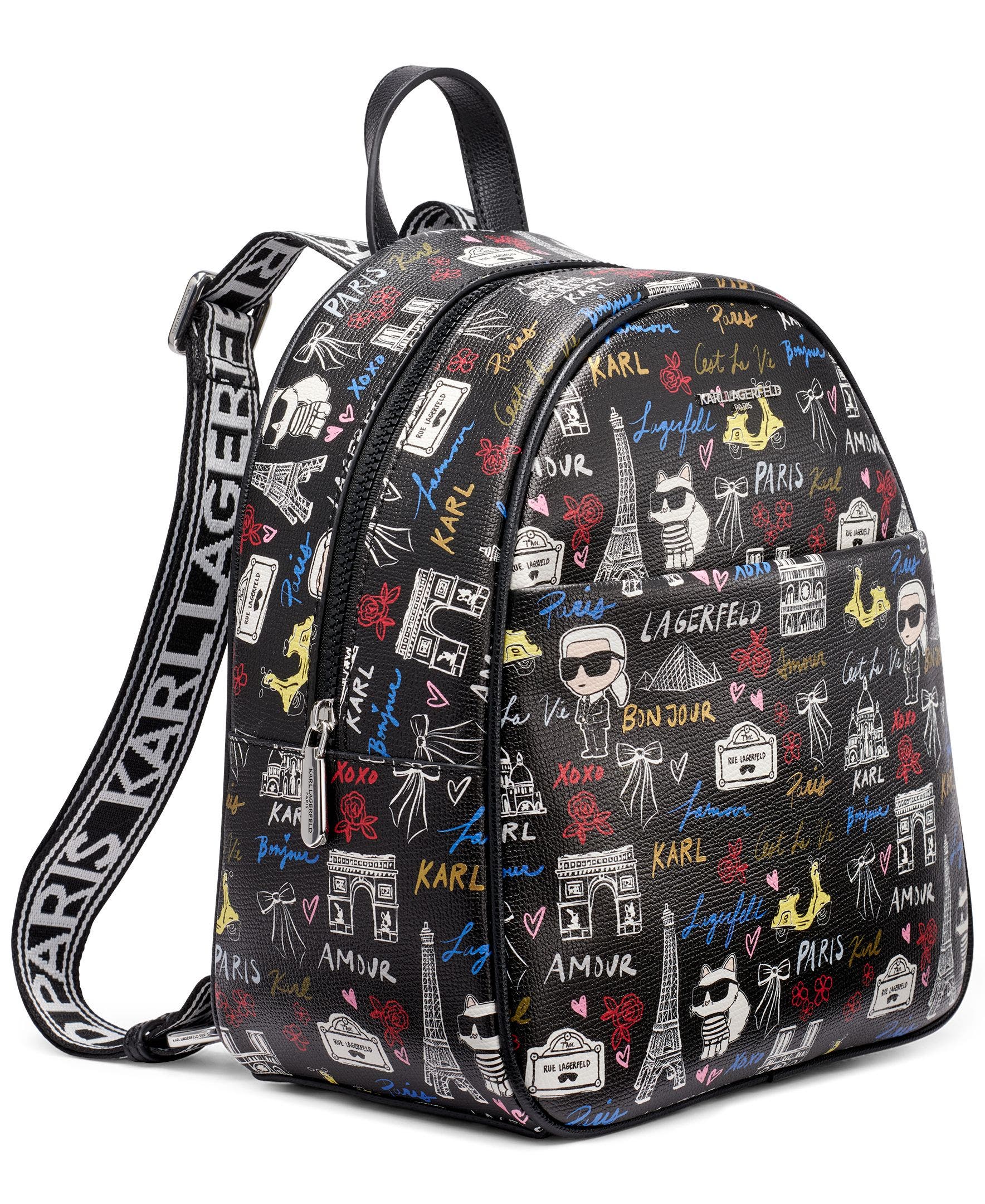 KARL LAGERFELD PARIS Maybelle Backpack, Alternate, color, Black Multi