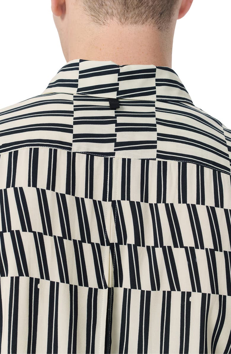 rag & bone Dalton Print Short Sleeve Button-Up Shirt, Alternate, color, Blue/ White Joff Print