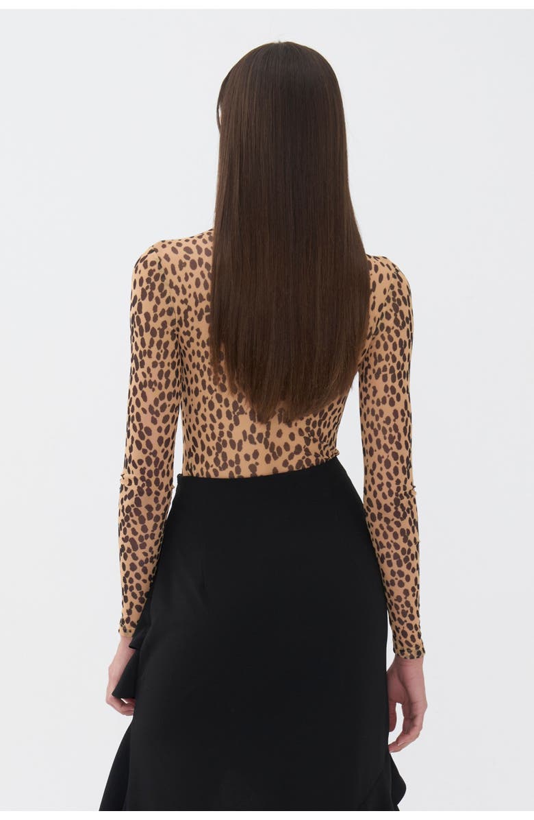 Nocturne Leopard Print Bodysuit, Alternate, color, 