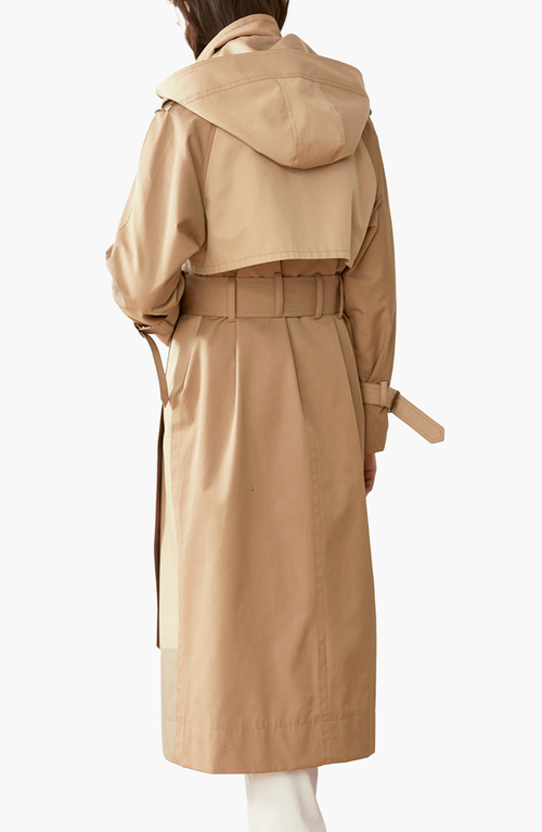 Caalo Women's Sustainable Water Resistant Cotton Trench Coat In Light Beige