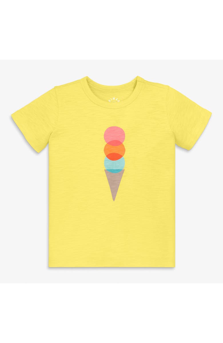 Primary Kids Ice Cream Cone Tee, Main, color, Banana Scoops
