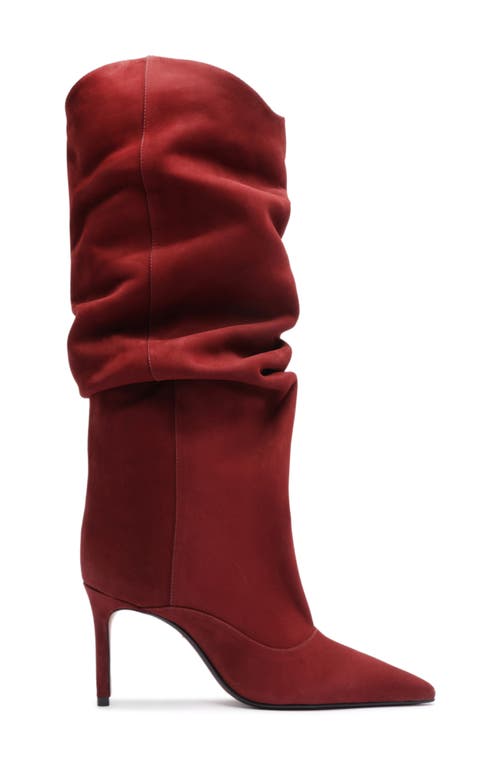 Schutz Maryana Up Slouch Pointed Toe Boot In Red
