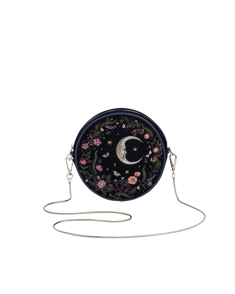 Chloe Midnight Garden Velvet Embroidered Circle Purse