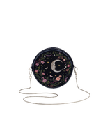 Fable England Chloe Midnight Garden Velvet Embroidered Circle Purse