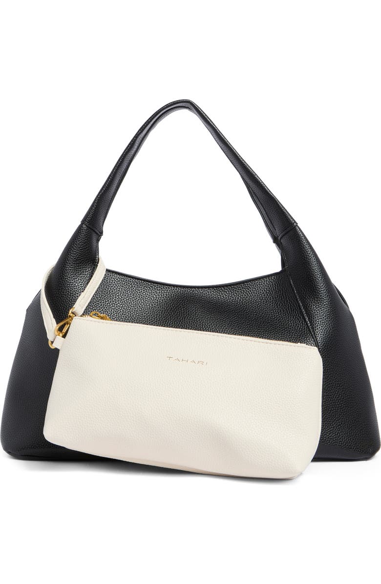 T Tahari Evonne Shoulder Bag with Pouch, Alternate, color, Black