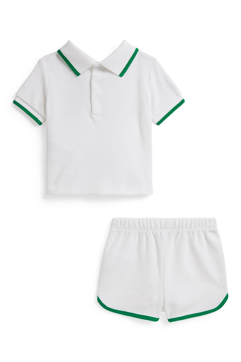 Kids' US Open Cotton Blend Terry Short Set, Alternate, color, WHITE