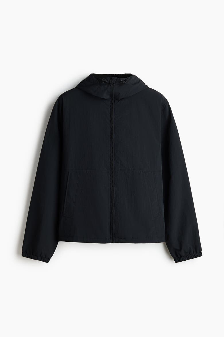 Water-repellent Nylon Windbreaker, Alternate, color, Black