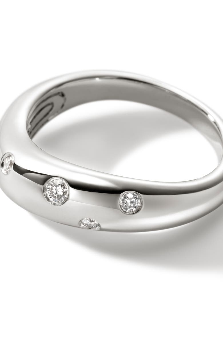 John Hardy Surf Diamond Band Ring, Alternate, color, Silver