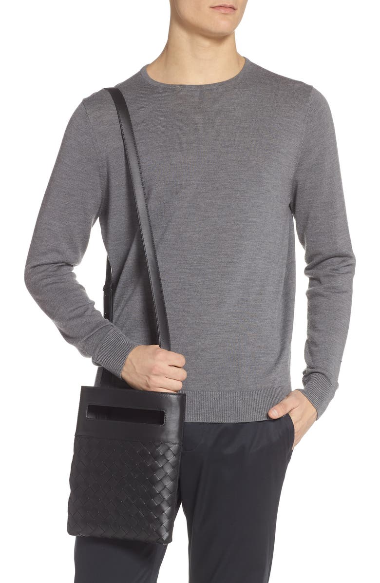 Bottega Veneta Intrecciato Leather Messenger Bag, Alternate, color,