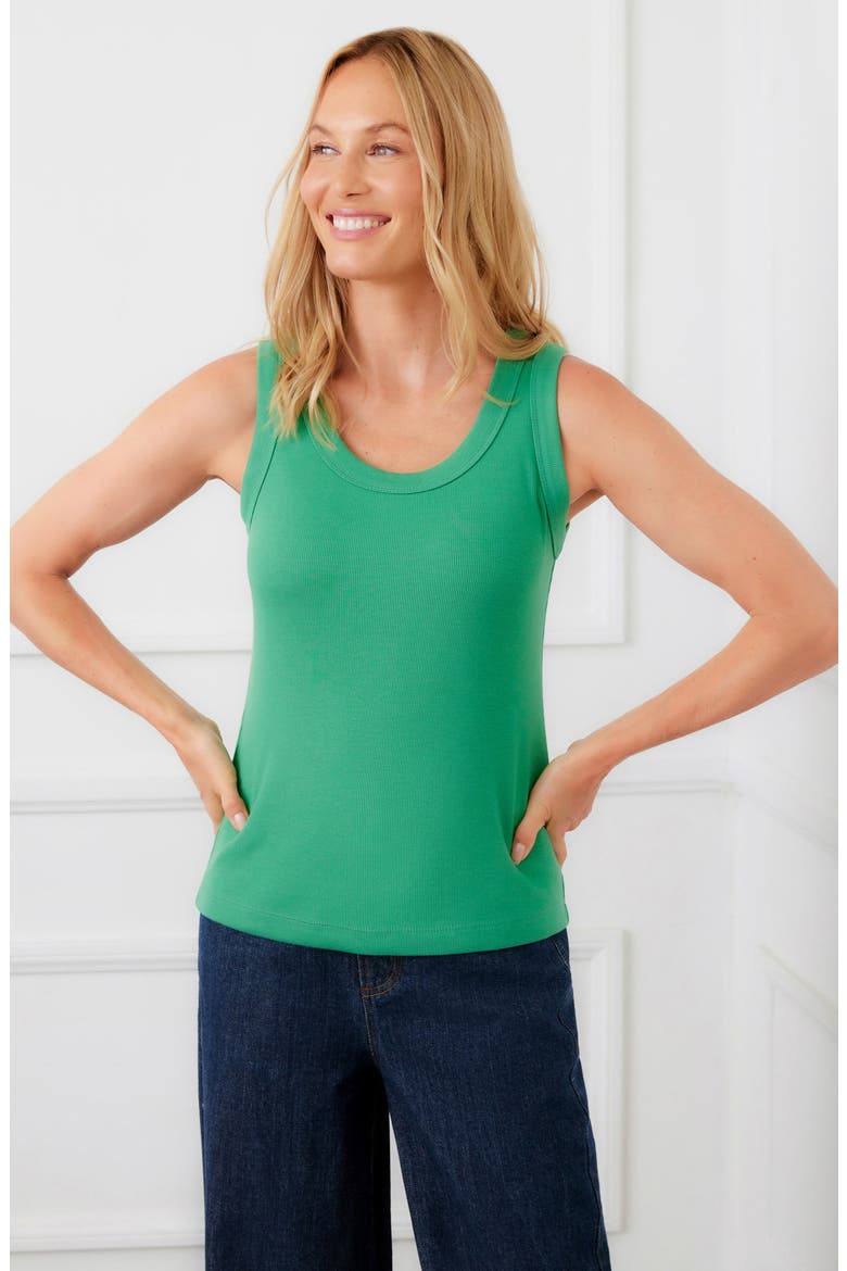 Scoop Neck Rib Tank, Alternate, color, KELLY GREEN