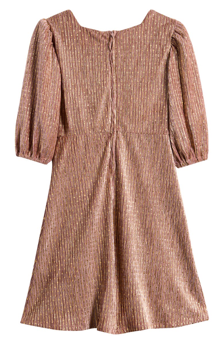 Pippa & Julie Kids' Metallic Puff Sleeve Party Dress, Alternate, color,