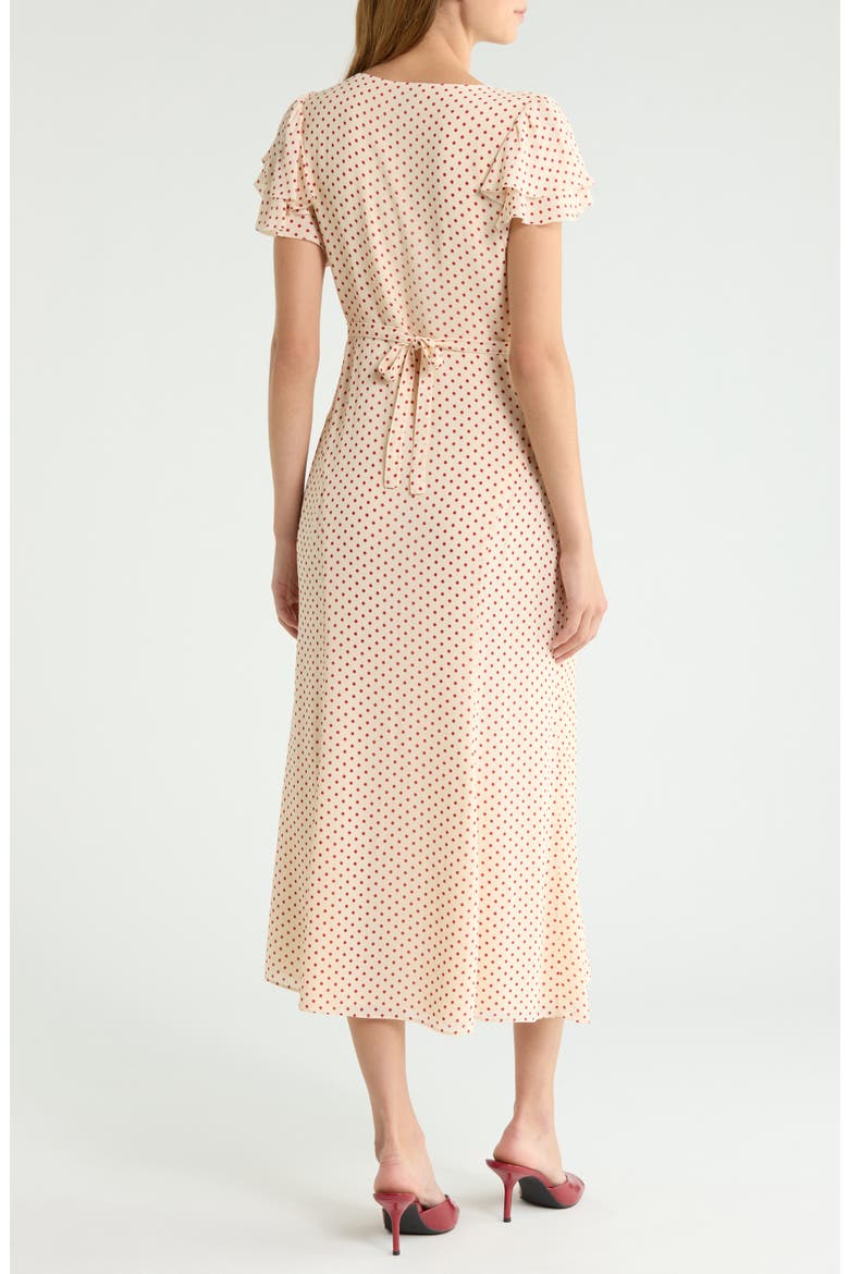 Frost Dot Flutter Sleeve Maxi Dress, Alternate, color, MARILYN DOT
