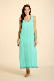 SITANO Positano Midi Tank Dress Cover-Up with Fringe