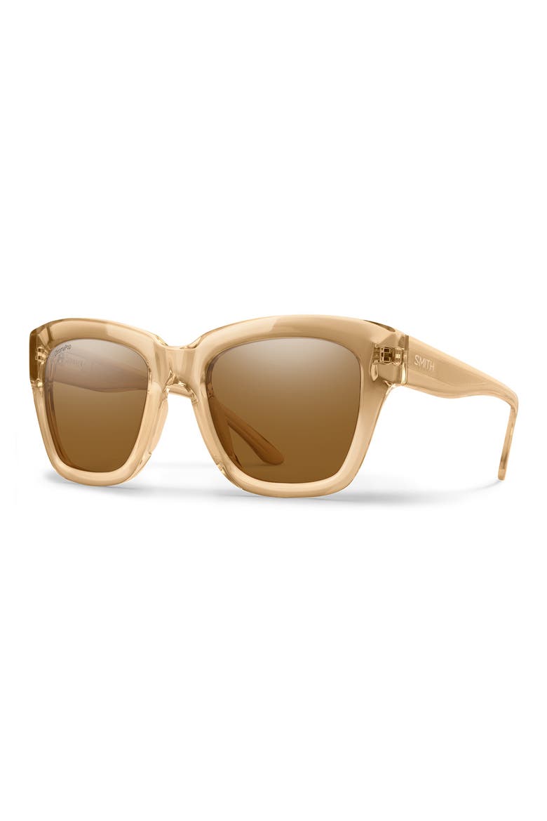 Sway 52mm ChromaPop™ Polarized Square Sunglasses, Alternate, color, CHAMPAGNE CRYSTAL / CHROMAPOP POLARIZED BROWN