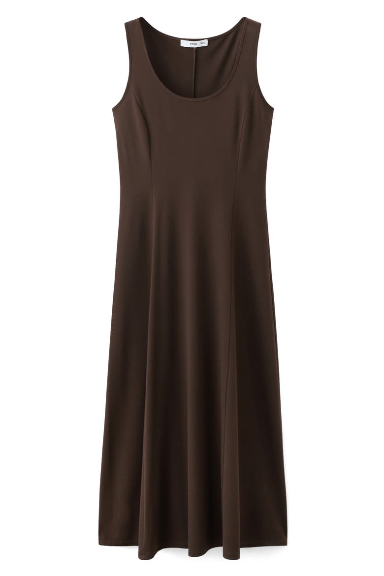 Sleeveless Midi Dress, Alternate, color, BROWN