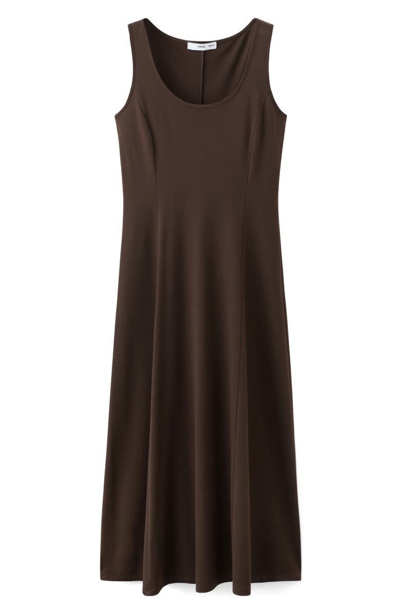 MANGO Sleeveless Midi Dress, Alternate, color, Brown